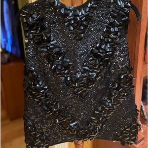 Vintage Black Sleelveless Sequin Top